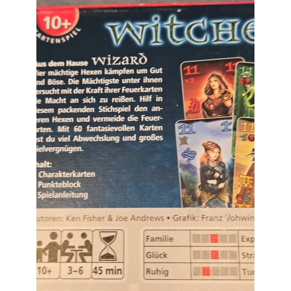 Witches Card Game Amigo 2014 Complete German Edition Wizard Series 3-6 Players